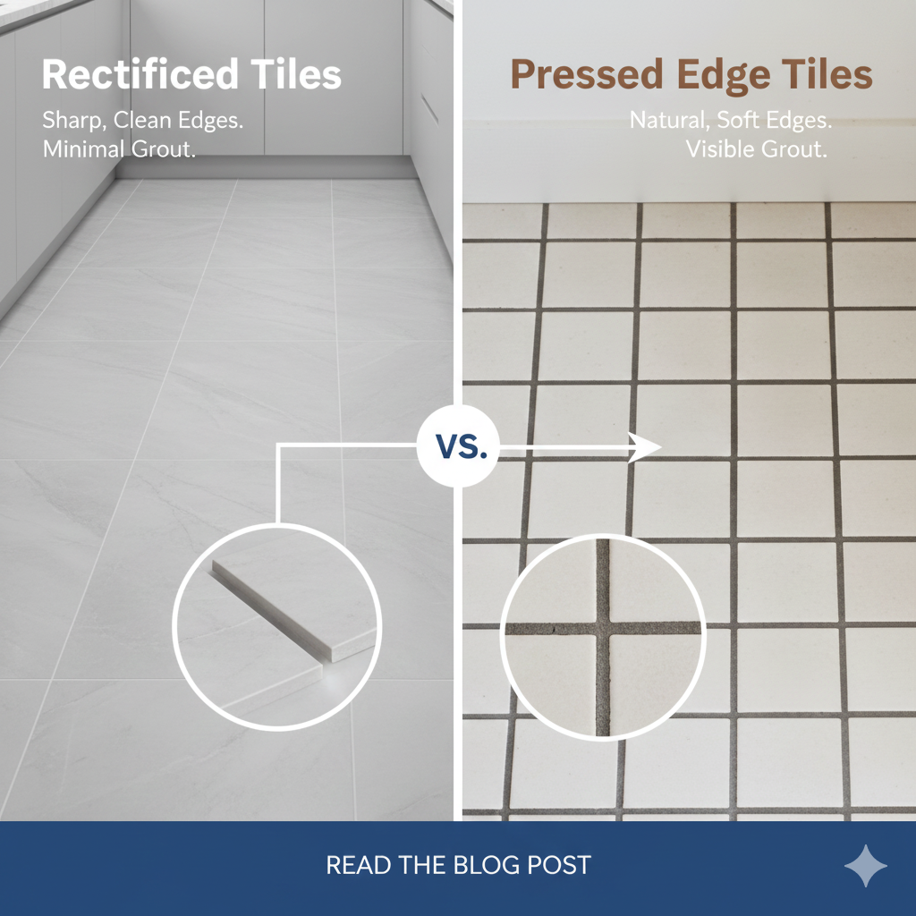 Rectified Tiles / Edge-Grinded Tiles  vs Pressed Tiles / Non-Edge-Grinded Tiles