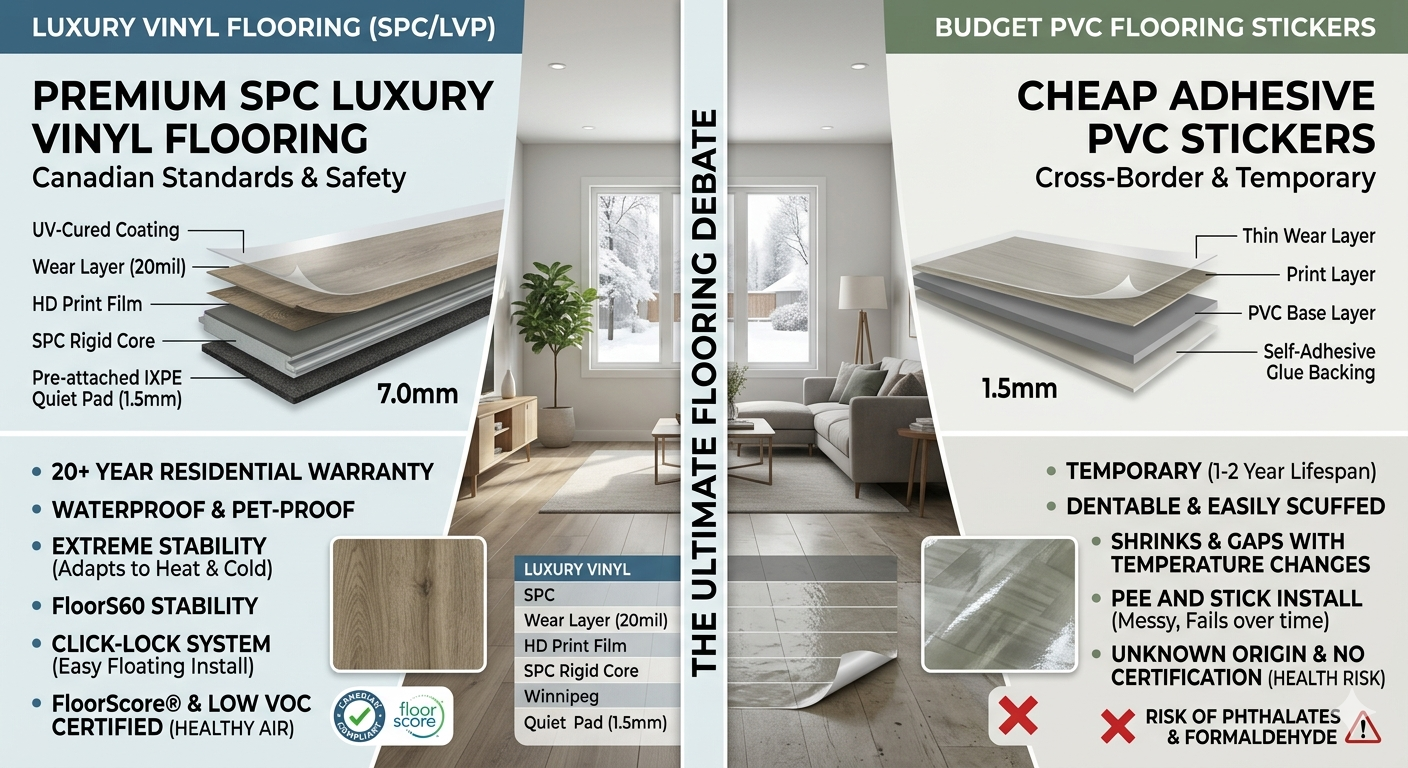 Luxury Vinyl flooring vs. PVC Flooring Stickers