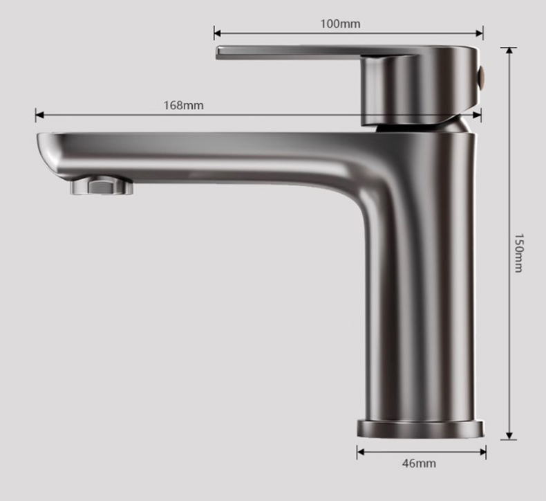 This bathroom faucet is crafted from premium 304 stainless steel