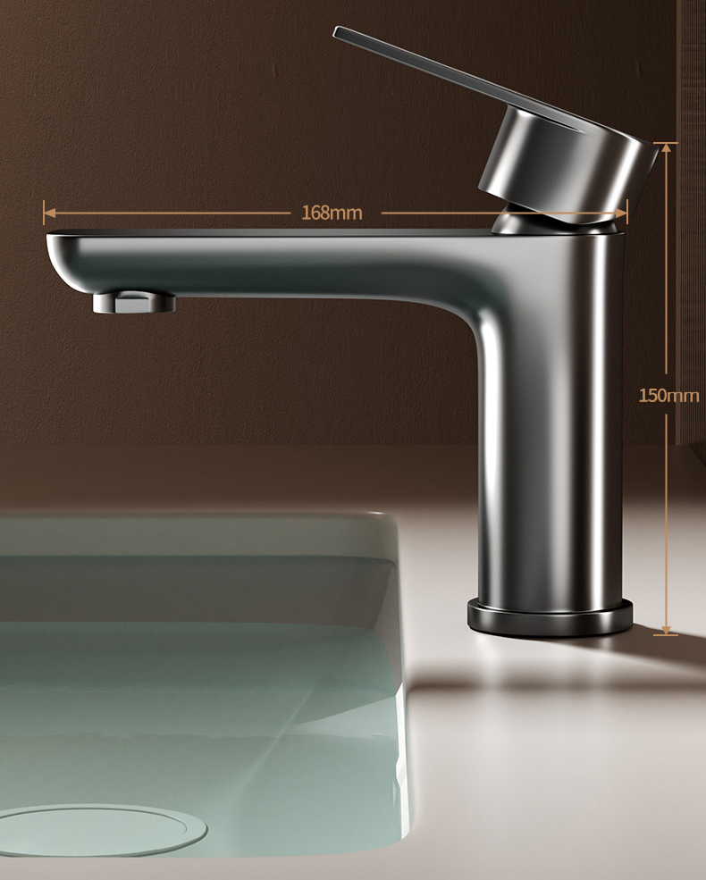 This bathroom faucet is crafted from premium 304 stainless steel