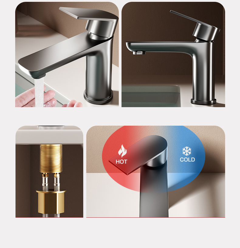 This bathroom faucet is crafted from premium 304 stainless steel