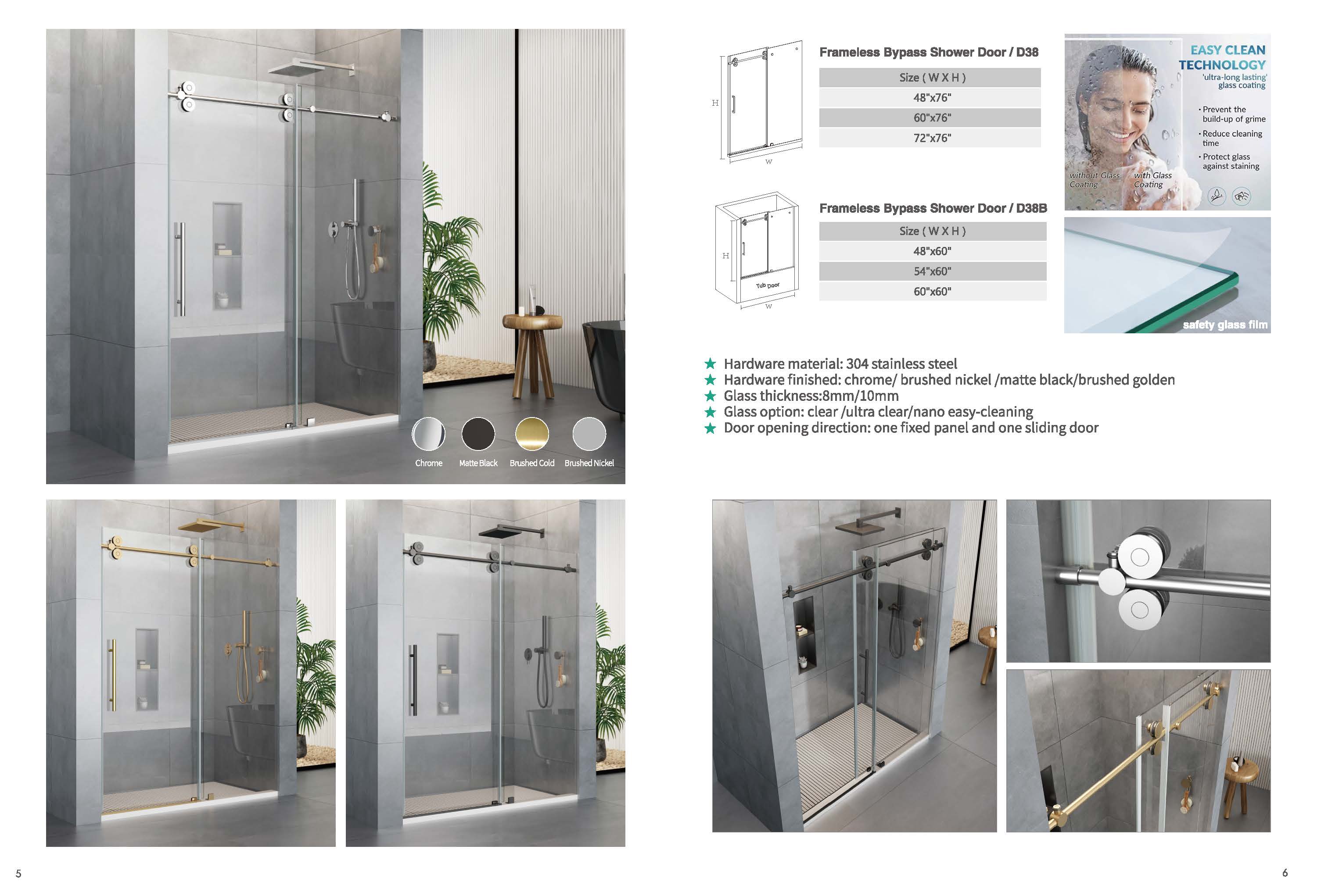 More shower door style available for your choice