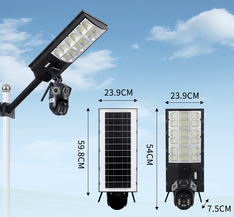 TOPLLY LED Solar Light with monitoring Camera,1000W, 30AH Light battery